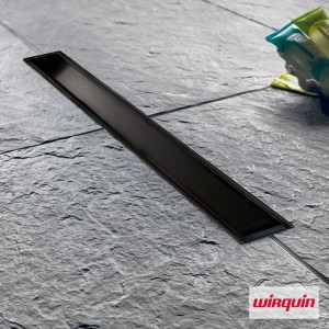 Wirquin Venisio Slim 50cm Κανάλι Δαπέδου Ντουζιέρας black mat