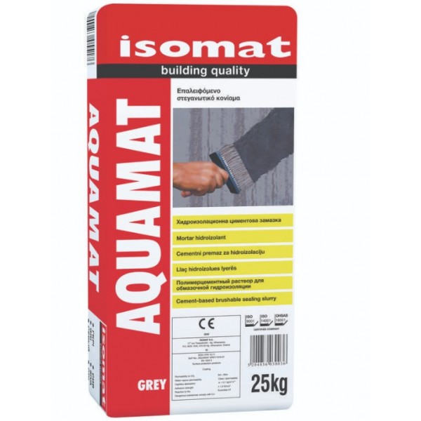 AQUAMAT ISOMAT  Στεγανωτικο επαλειφωμενο κονιαμα Grey 25kgr Στεγανωτικά υπογείων και δεξαμενών