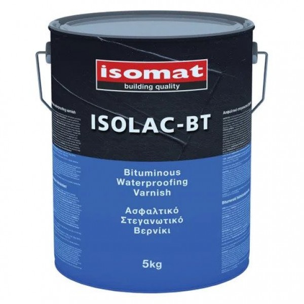 Isomat Isolac-BT 17 kg Ασφαλτικό Στεγανωτικό Βερνίκι Μαύρο Βοηθητικα υλικα στεγανωσεων -Οπλισμοι-Ασφαλτόπανα
