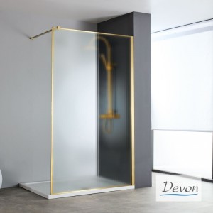 DEVON IWIS WALK-IN 67-69 εκ. H.200 FLUTED CLEAN PVD AISI304 GOLD BRUSHED IW 70FC-211