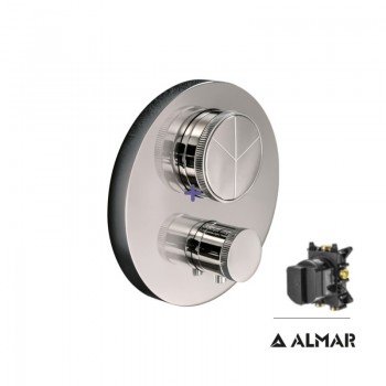 Almar Thermo-Core Push Inox Θερμοστατικός Μίκτης Εντοιχισμού 3 Εξόδων+Κιτ Εντοιχισμού E176633-110 & E134001