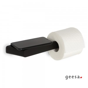 Geesa Shift Χαρτοθήκη Με Εταζέρα Μαύρο Ματ 9924-400