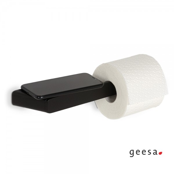Geesa Shift Χαρτοθήκη Με Εταζέρα Μαύρο Ματ 9924-400 Shift
