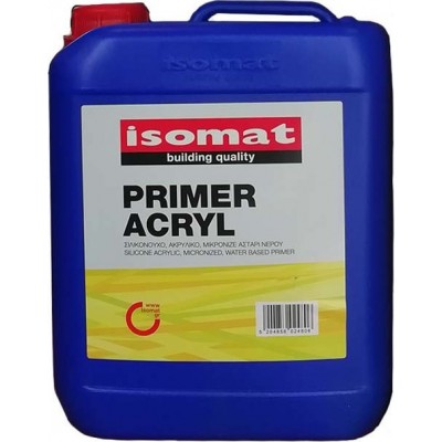Isomat Primer Acryl 5 lit Σιλικονούχο Ακρυλικό Μικρονιζέ Αστάρι Νερού