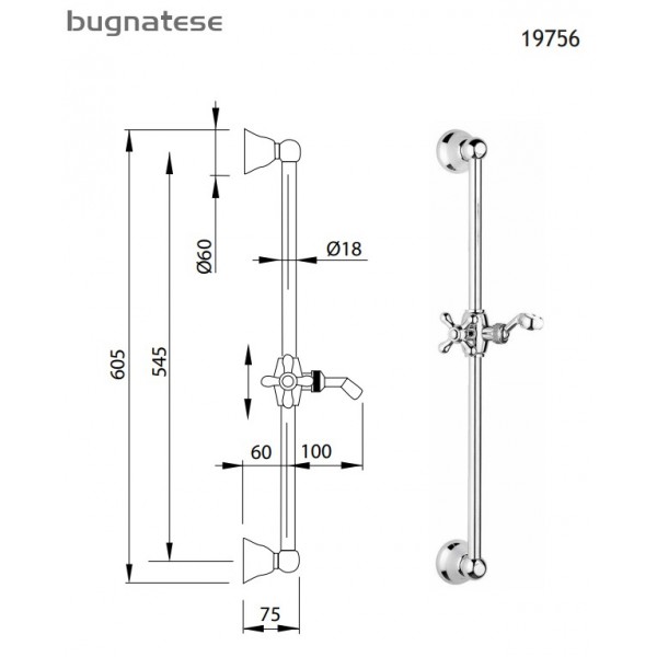  BUGNATESE ΒΕΡΓΑ ΝΤΟΥΖ RETRO 60,5 εκ. BRONZE 19756-220 oxford