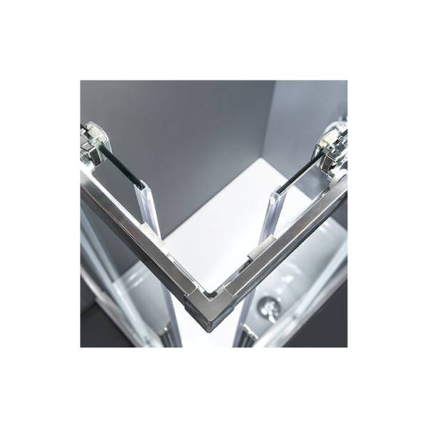 Devon Flow Slider Σταθερό Πλαϊνό Ντουζιέρας 87-89x195cm Clean Glass Chrome Devon