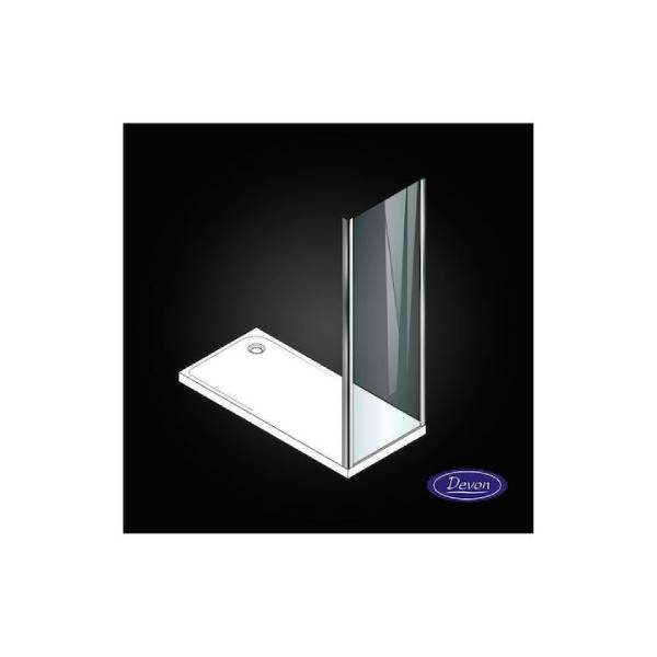 Καμπινες Μπανιου Devon - Devon Καμπινες - Καμπινες Μπανιου - Devon Flow Side Panel Πλαϊνό σταθερό ντουζιέρας 67-69x195 cm Clean Glass Chrome Devon