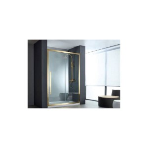 Devon Noxx Slider Διαχωριστικό Ντουζιέρας με Συρόμενη Πόρτα 99/102x200cm Clean Glass Gold Brushed