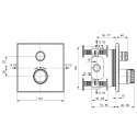 Ideal Standard CeraTherm Navigo Εντοιχιζόμενη θερμοστατική μπαταρία I λειτουργίας Χρωμέ A7301AA Ceraplan III