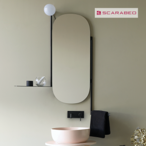 SCARABEO  Καθρέπτης μπάνιου 45/117×114εκ. Black matt 2704-NROP