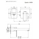 Eurorama Quadra 144904-110 Inox Μπαταρία Νιπτήρος Εντοιχισμού Σειρά Quadra Inox