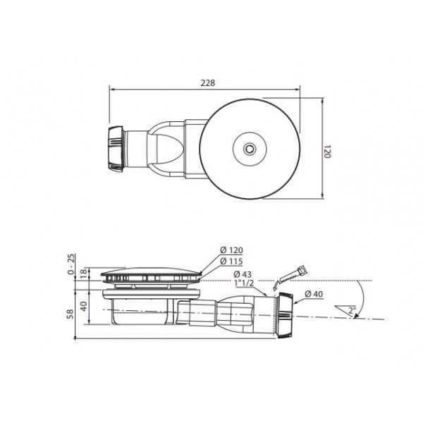 Wirquin Slim Φ90 50158 Βαλβίδα/Σιφών Ντουζιέρας Shower valves,