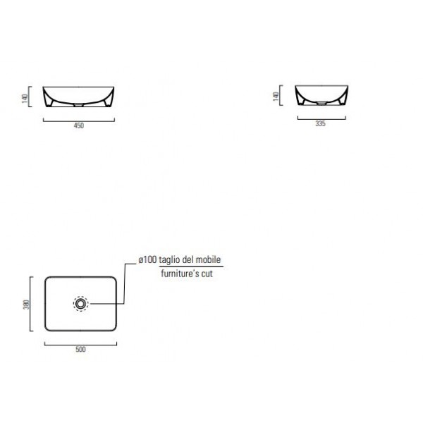 Gsi Sand 9037 50x38cm Επιτραπέζιος Νιπτήρας Νιπτήρες Ελεύθερης Τοποθέτησης / Κρεμαστοί,GSI