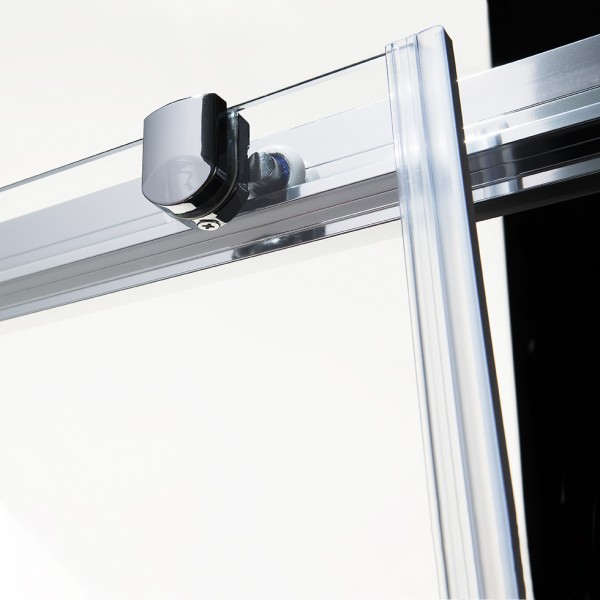 Devon Flow Slider Chrome SLF110C-100 107-111x195cm Clean Glass Καμπίνα Ντουζιέρας Με 1 Σταθερό & 1 Συρόμενο Φύλλο Flow Slider (1+1) SLF+SPF Chrome Clean Glass 195 cm