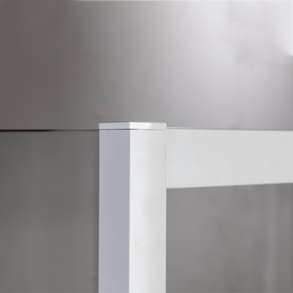 Devon Flow Slider White Matt SLF140C-300+2xF3 144-147x195cm Clean Glass Πόρτα Ντουζιέρας Με 1 Σταθερό & 1 Συρόμενο Φύλλο Flow Slider (1+1) White Matt Clean Glass 195 cm