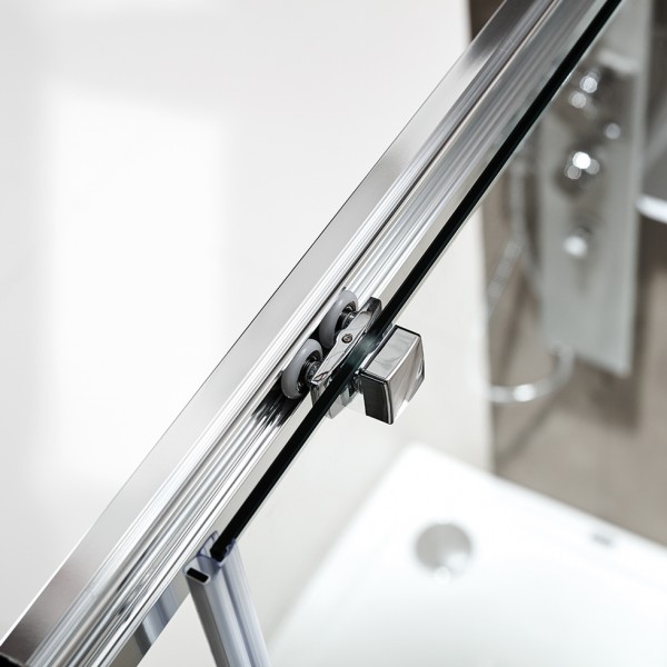 Devon Primus Plus Slider Chrome SLT130C-100+2xD3 134-137x195cm Clean Glass Πόρτα Ντουζιέρας Με 1 Σταθερό & 1 Συρόμενο Φύλλο Primus Plus Slider  (1+1) 195 cm Clean Glass 
