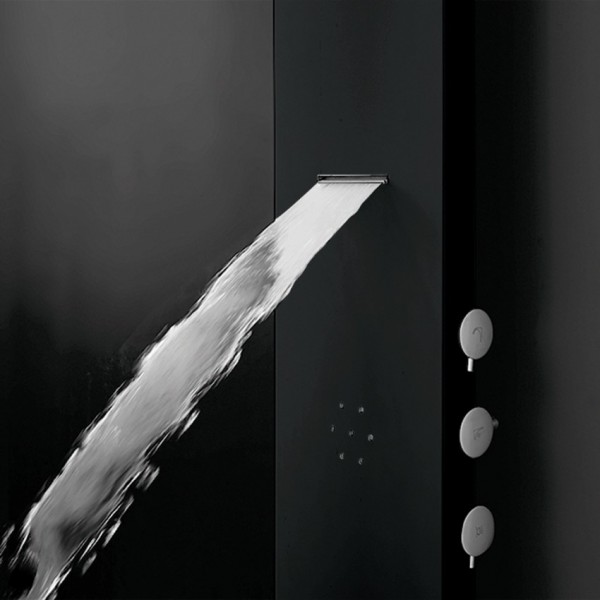 Icos Shower Astrea Black Matt Στήλη Ντους Υδρομασάζ Θερμομικτική 4 Εξόδων ICOS SHOWER