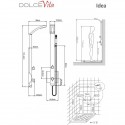 Dolce Vita Idea Black Matt Στήλη Ντους Θερμομικτική 2 εξόδων Από Mασίφ Aλουμίνιο DOLCEVita