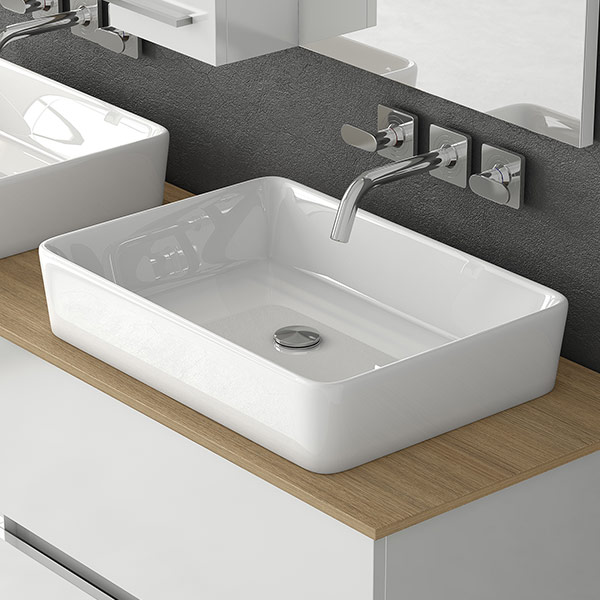 Drop LUXUS 140 White έπιπλο μπάνιου κρεμαστό με καθρεπτη Luxus 