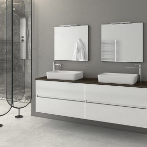 Drop LUXUS 160 White – 1 έπιπλο μπάνιου κρεμαστό με καθρεπτη