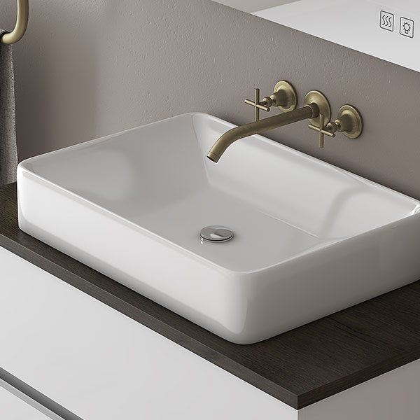 Drop LUXUS 80 White έπιπλο μπάνιου κρεμαστό Luxus