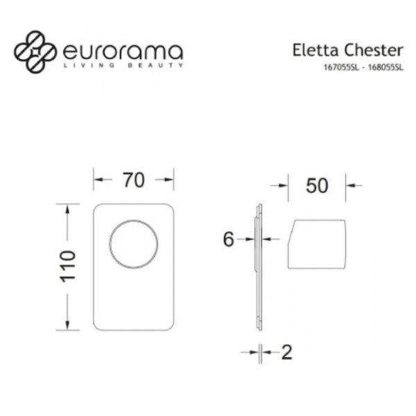 Eurorama Eletta Tecno Μίκτης Εντοιχισμού 1 Εξόδου Black Matt 167055SL-400 Eletta Tecno Black Matt