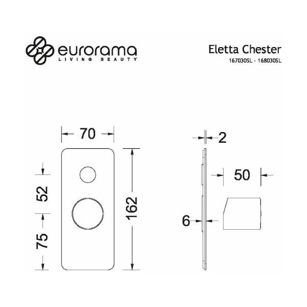Eurorama Eletta Tecno Μίκτης Εντοιχισμού 2 Εξόδων Με Εκτροπέα Black Matt 167030SL-400 Eletta Tecno Black Matt
