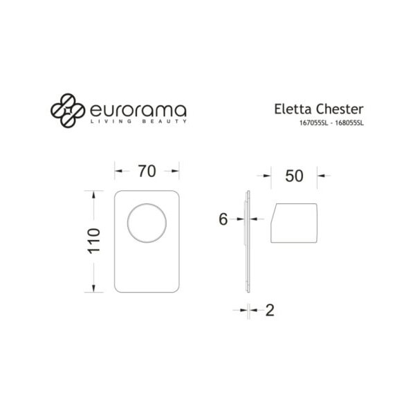 Eurorama Eletta Tecno Μίκτης 1 εξόδου Chrome 167055SL-100