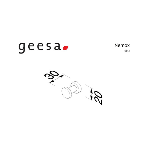 Geesa Nemox Black Brushed Αγκιστρο Μονό 3εκ 6513-410