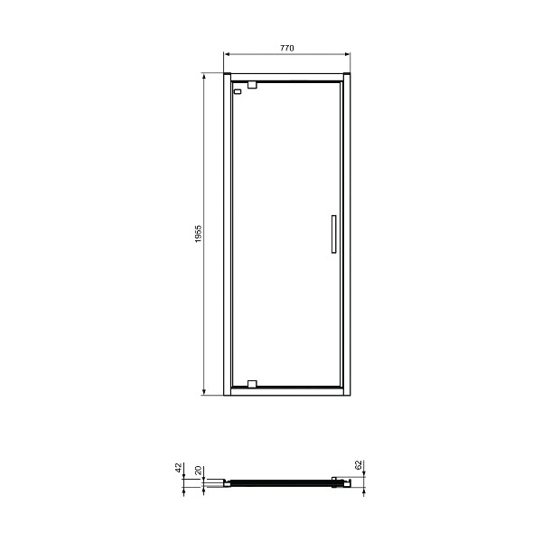 Ideal Standard Connect 2 - Ανοιγόμενη πόρτα καμπίνας Pivot PV 80, K9268V3