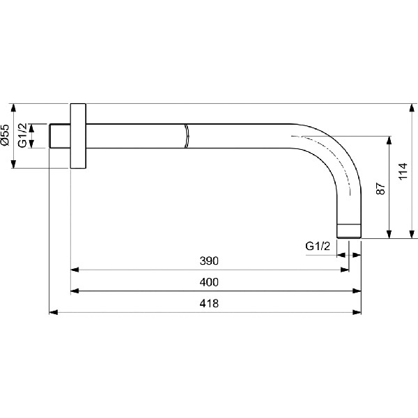 Ideal Standard Idealrain βραχίονας τοίχου 40 cm B9445A5 magnetic grey