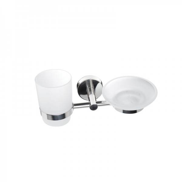 DOUBLE SOAP AND TUMBLER 1853  CHROME UNO