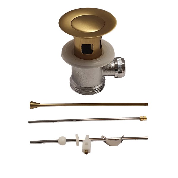 BRASS VALVE D144 PVD GOLD WITH AND OVERFLOW BRASS COVER