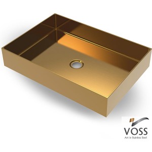 Voss Aldo Επικαθήμενος Νιπτήρας Inox 55x38cm Gold Brushed, με κωδικό V1255-201