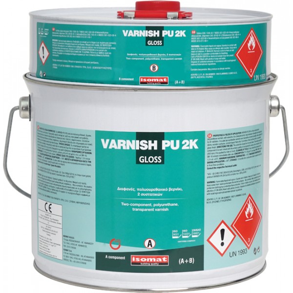 ISOMAT 5 KGR  VARNISH-PU 2K  Διάφανο, πολυουρεθανικό βερνίκι δύο συστατικών GLOSS(γυαλιστερο)