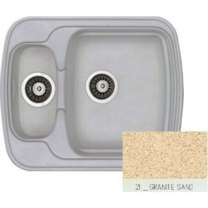 Sanitec Classic 314 Ένθετος Νεροχύτης 60x51cm Granite Sand