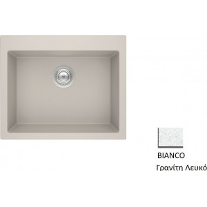 Sanitec Ultra Granite 809 Ένθετος Νεροχύτης 60x50cm Bianco