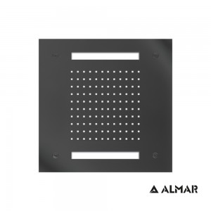 Κεφαλή Ντους Οροφής Εντοιχισμού - Almar E044172-411 - Easy Light Τemptation με Χρωματοθεραπεία - Gold Brushed PVD 30x30cm