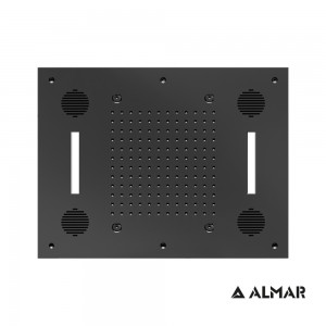 Κεφαλή Ντους Οροφής Εντοιχισμού - Almar E044211-411 - Temptation Sound & Color με Χρωματοθεραπεία και Υδρονέφωση - Black Brushed PVD 63x48cm