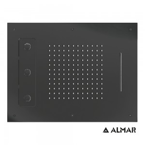 Κεφαλή Ντους Οροφής Εντοιχισμού - Almar E044189-411 - Spin Temptation - Black Brushed PVD 63x48cm