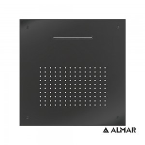Κεφαλή Ντους Οροφής Εντοιχισμού - Almar E044109-411 - Square Temptation XL - Black Brushed PVD 50x50cm