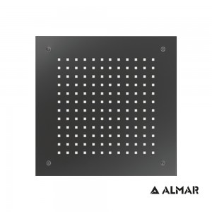 Almar Square Temptation E044109-411 Black Brushed Pvd Κεφαλή Εντοιχισμού Οροφής 2 Ροών 50x50cm