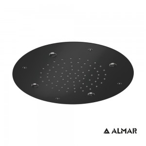 Κεφαλή Ντους Οροφής Εντοιχισμού - Almar E044219-411 - Round Mist Temptation - Black Brushed PVD Φ38cm