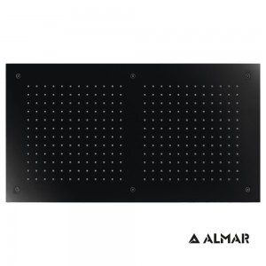 Κεφαλή Ντους Οροφής Εντοιχισμού - Almar E044088-400 - Rectangular Temptation - Ματ Μαύρο 70x38cm