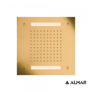 Almar E044172-211 - Easy Light Τemptation Κεφαλή Ντους Οροφής Εντοιχισμού με Χρωματοθεραπεία - Gold Brushed PVD 30x30cm