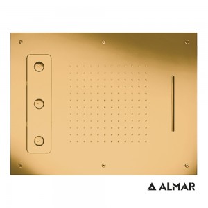 Almar Spin Temptation E044189-211 Gold Brushed Pvd Κεφαλή Εντοιχισμού Οροφής 3 Ροών 63x48cm