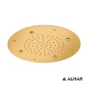 Almar Round Mist Temptation Στρογγυλή Κεφαλή Ντουζ 38cm εντοιχισμού 2 ροών Industrial Brushed Gold