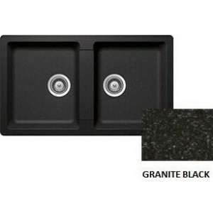 Sanitec Classic 334 Ένθετος Νεροχύτης 86x50cm Granite Black