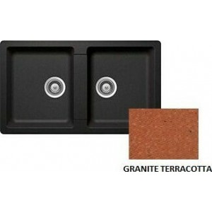 Sanitec Classic 334 Ένθετος Νεροχύτης 86x50cm Granite Terracotta