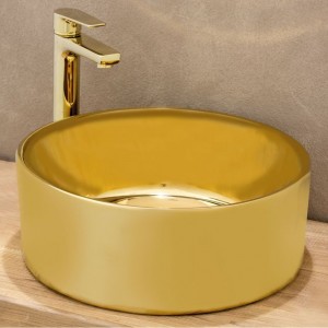 Tema Style Χρυσος Νιπτήρας Μπάνιου 40cm Επικαθήμενος